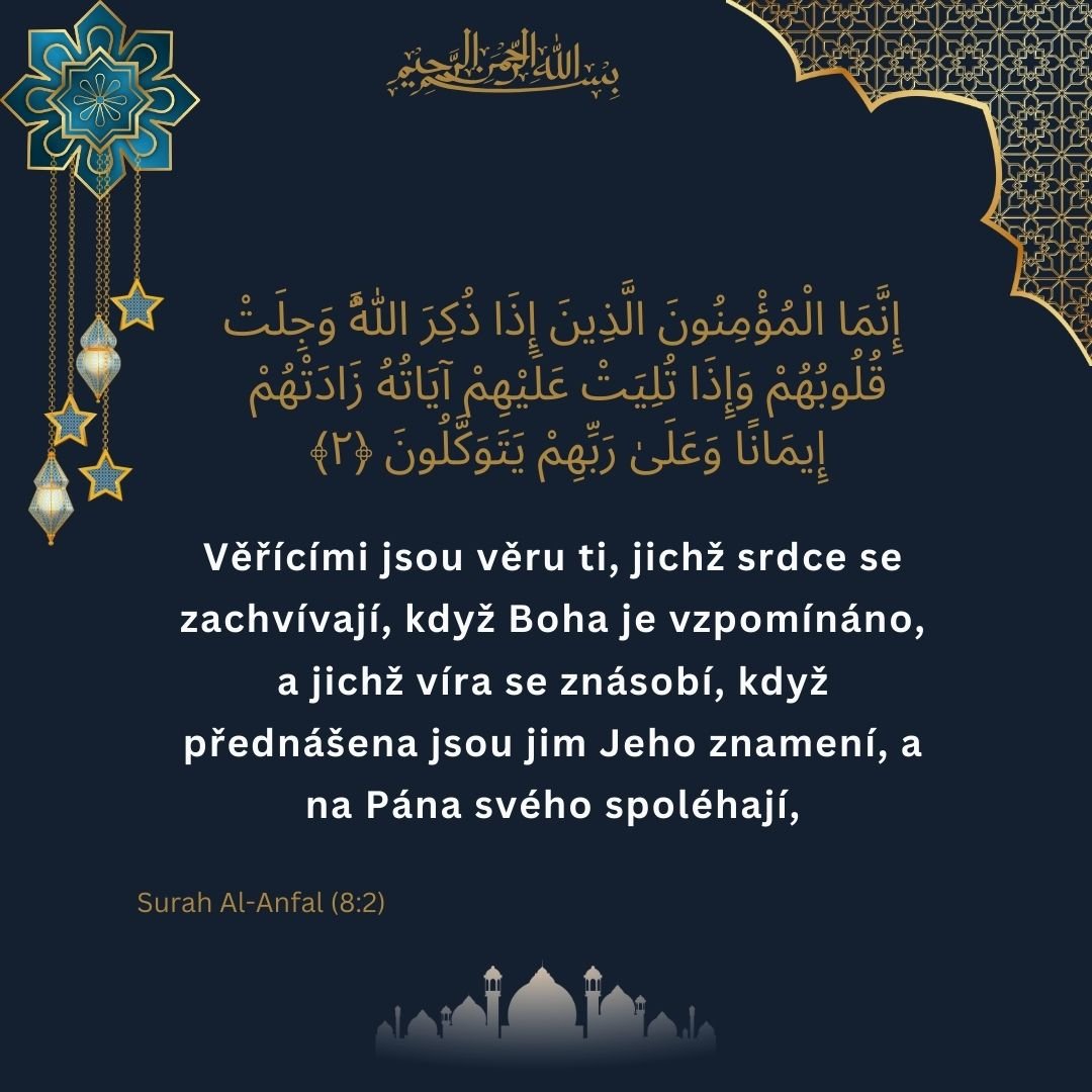 Image showing the Czech translation of Surah Al-Anfal (8) verse 2.